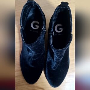 Guess Black Velvet Booties size 7